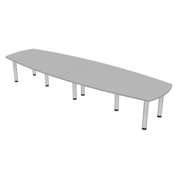 45 in W, 120 in L, 29 in H, Engineered Wood Top, Grey